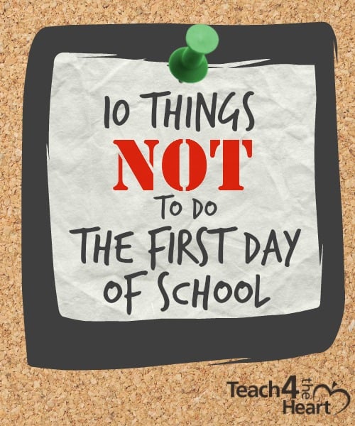 What not to do the first day of school