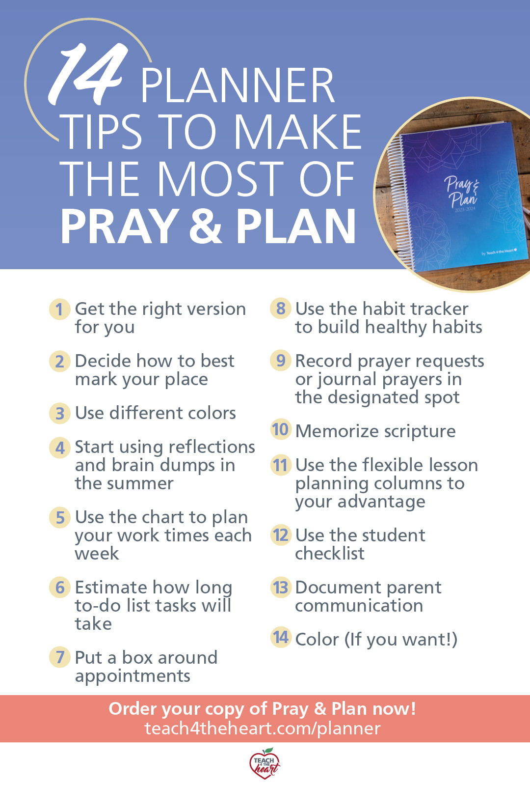 14 planner tips infographic